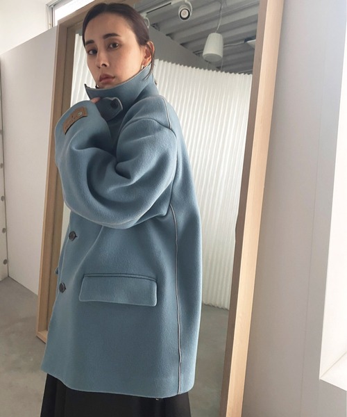 Ameri（アメリ）の「BI COLOR OVER MIDI COAT（ピーコート）」 - WEAR