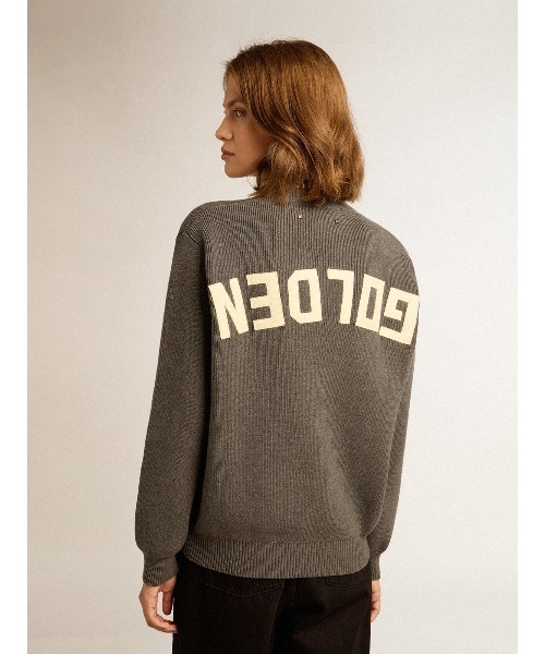 GOLDEN W S BOYFRIEND KNIT CREW NECK COTTON WITH LOGO（ニット
