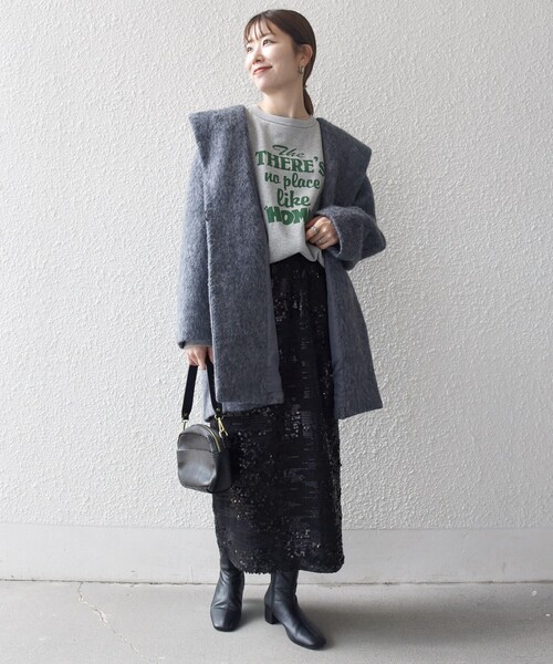 セール】SHIPS any: シャギー フーディー ガウン コート（その他