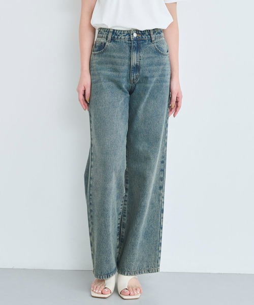 新色ヴィンテージブルー追加】【5色展開】ワイドストレートデニム