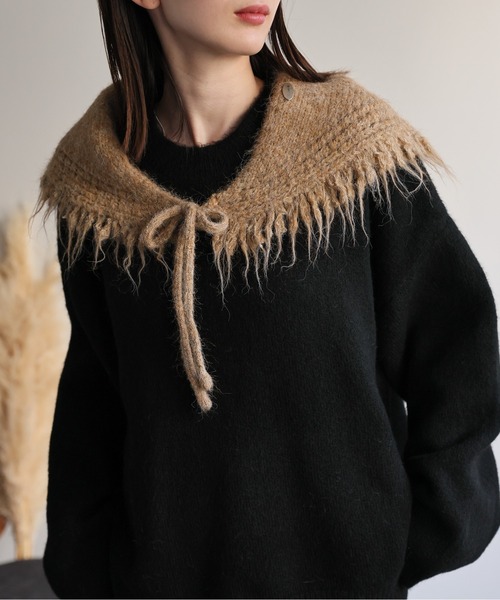 セール】フリンジニットショール（ストール/ショール