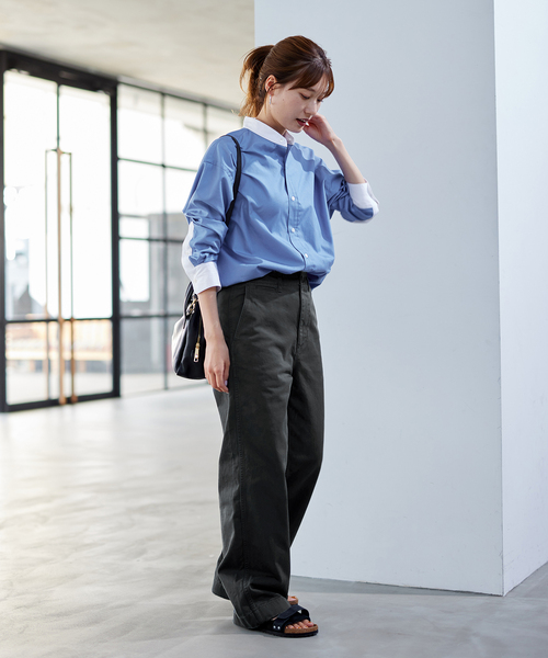 FRAMeWORK（フレームワーク）の「コットンバンドカラーシャツ（シャツ