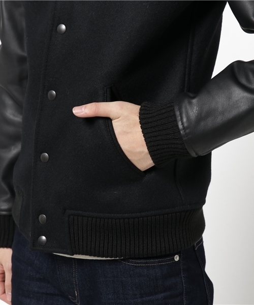 AMERICAN RAG CIE（アメリカンラグシー）の「袖レザー切替 メルトン