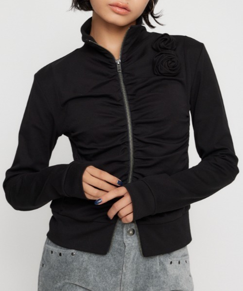 FRONT ZIP GATHER トップス（Tシャツ/カットソー）｜LAGUA GEM