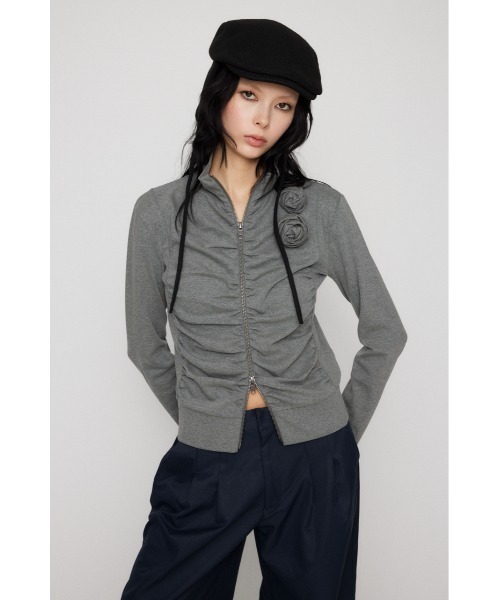 FRONT ZIP GATHER トップス（Tシャツ/カットソー）｜LAGUA GEM