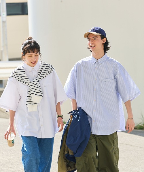 HECT】Big Oxford Logo S/S Shirt / ビッグシルエットボタンダウン