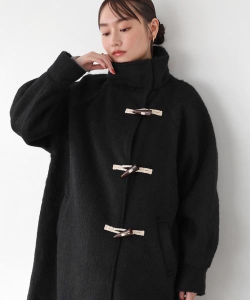 セール】ニットシャギースタンドカラーダッフルコート（ダッフルコート