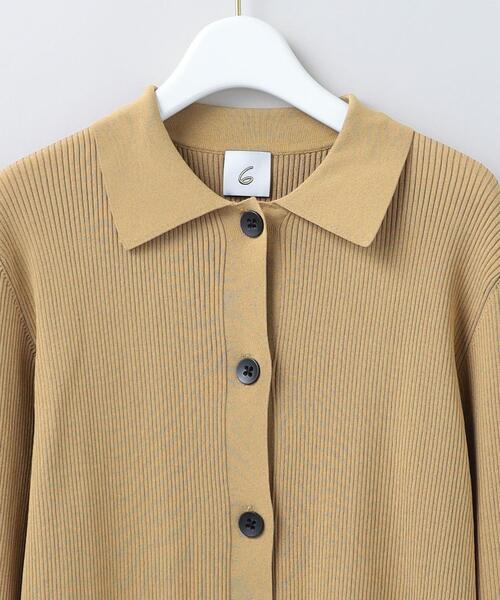 6（ロク）の「＜6(ROKU)＞リブシャツカーディガン（カーディガン