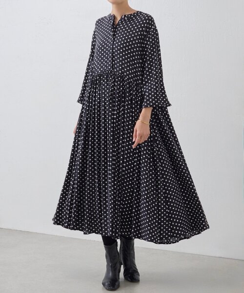ドットギャザーワンピース（ワンピース）｜BEARDSLEY（ビアズリー）の
