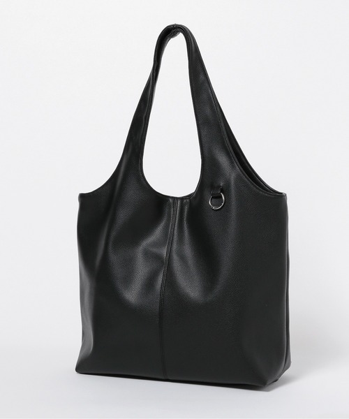 SYNTHETIC LEATHER ROUND TOTE BAG / シンセティックレザー/ラウンド