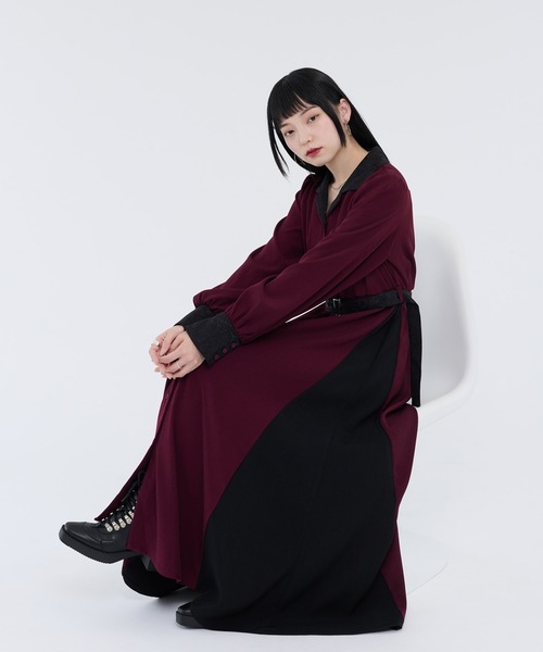 ジャガードベルトツキワンピース（ワンピース）｜Ellno de Mavie