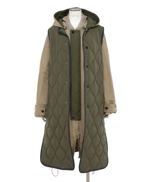 UN3D.（アンスリード）の「キルティングベストレイヤードコート