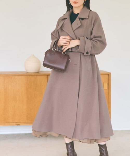 COHINA（コヒナ）の「2wayカラーバックフレアウールコート【低身長
