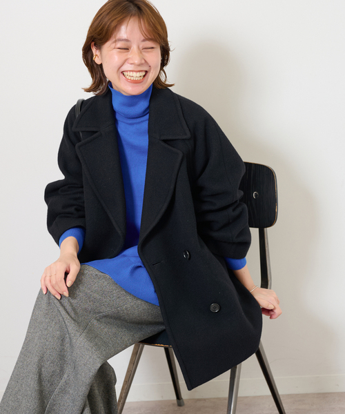 セール】《WEB限定》尾州ウールショートPコート（ピーコート