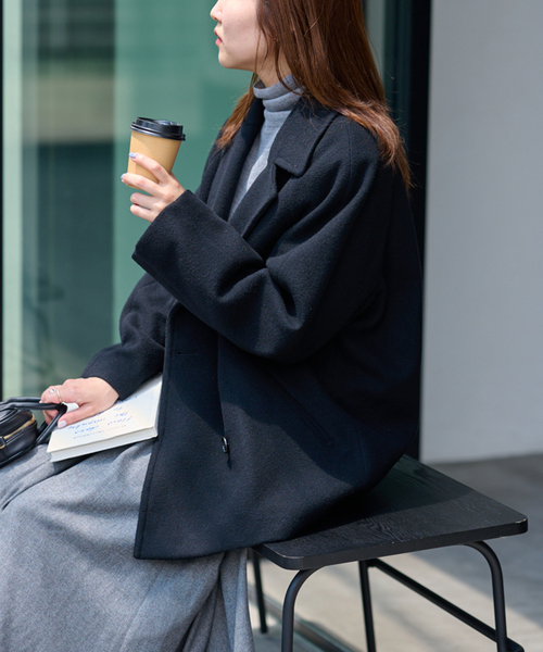 セール】《WEB限定》尾州ウールショートPコート（ピーコート