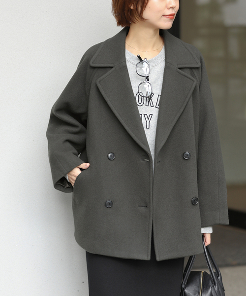 セール】《WEB限定》尾州ウールショートPコート（ピーコート