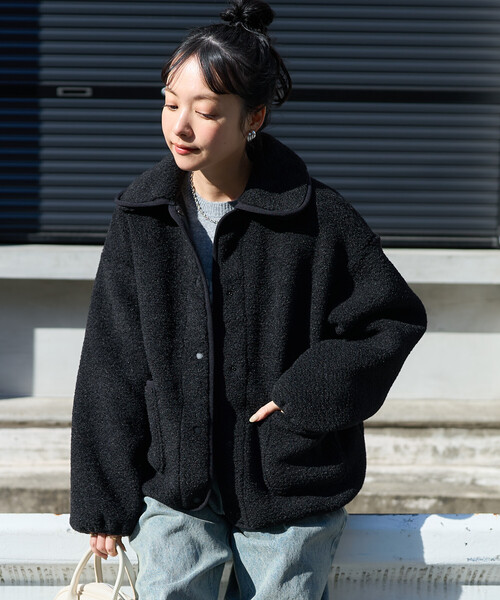 セール】丸襟 カットボアジャケット（ブルゾン）｜FREAK'S STORE