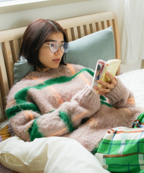 PAMM（パム）の「透明な空気のチェックニット（ニット/セーター）」 - WEAR