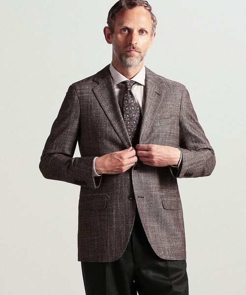 セール】ウールシルクカシミヤ シングル2Bテーラードジャケット Loro