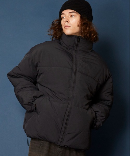 セール】ボリュームハイネック撥水ナイロンエコダウンジャケット