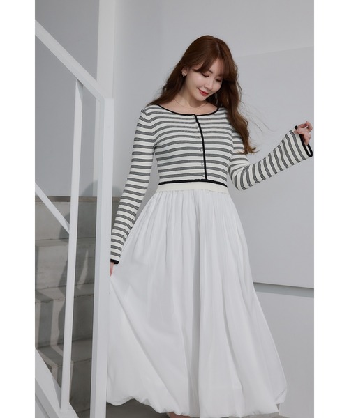 Docking Knit Balloon Dress（ワンピース）｜Her lip to（ハーリップ