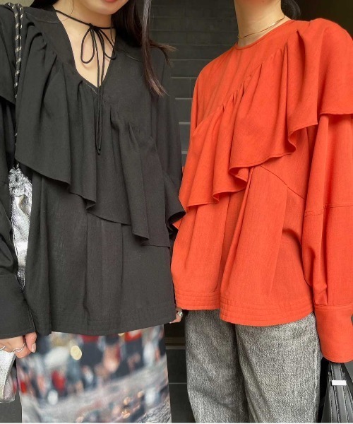 セール】2WAY FRILL BLOUSE（シャツ/ブラウス）｜Ameri（アメリ）の