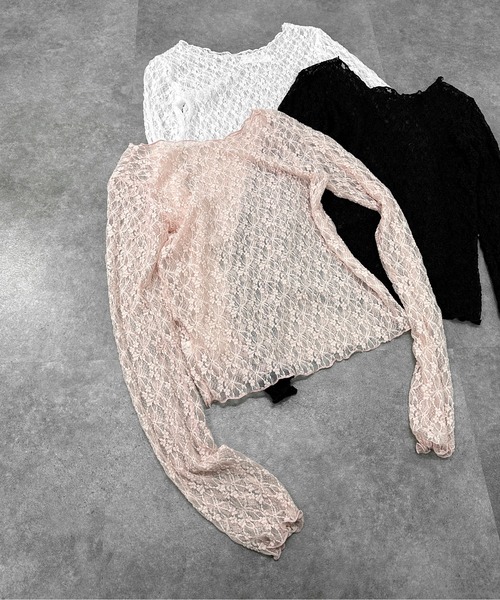 jiasecond.】総レースシアートップス / トップス カットソー レース