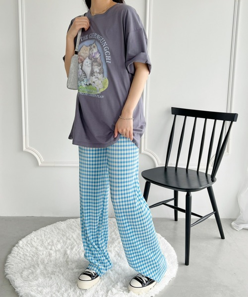 Loueme（ルエム）の「ギンガムチェックプリーツパンツ（その他パンツ
