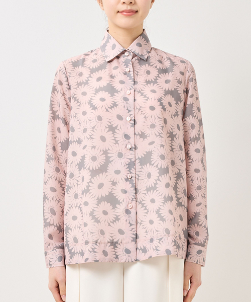 NARACAMICIE】マーガレット柄テントライン長袖シャツ（シャツ/ブラウス