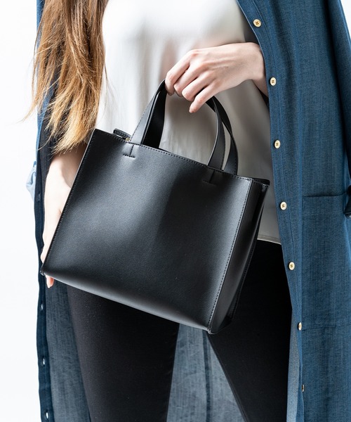 セール】PU(合成皮革) スクエア 高見え ミニ トートバッグ（トート