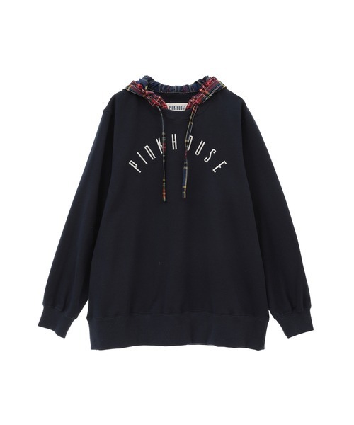 PINK HOUSE（ピンクハウス）の「タータンチェックフード付きロゴ