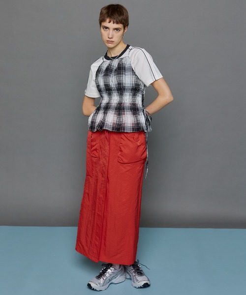 MAISON SPECIAL（メゾンスペシャル）の「Checked Shirring Bustier