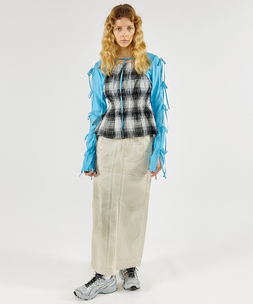 MAISON SPECIAL（メゾンスペシャル）の「Checked Shirring Bustier