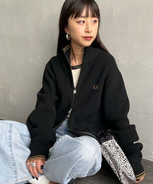 FRED PERRY/フレッドペリー] 別注 ハイネック ジップニット