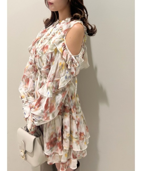 SNIDEL（スナイデル）の「フリルシフォンミニワンピース（ワンピース