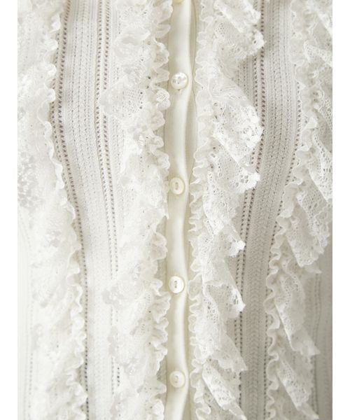 フリルレースコンビニットカーデ（カーディガン/ボレロ）｜FRAY I.D