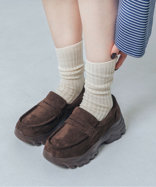 S-LLサイズ展開・軽量】スニーカーソールローファー IZ5849