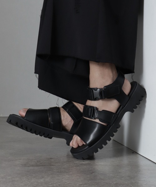 welise/ウェライズ】ボリュームハイソールPUレザーメタルバックル