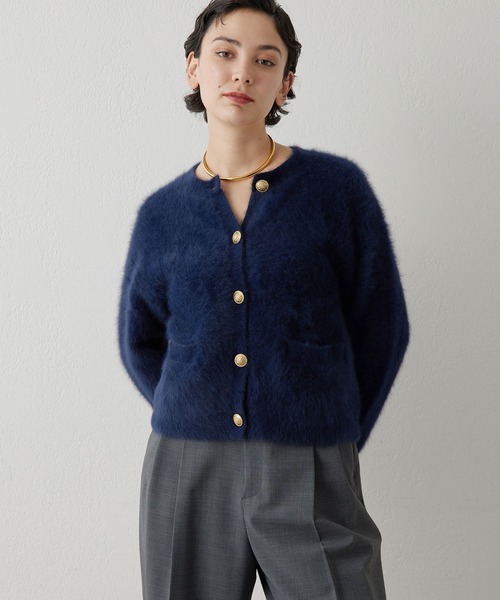 Whim Gazette（ウィムガゼット）の「カシミヤ混ファーニットジャケット