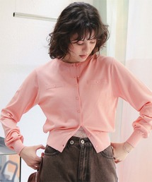 カーディガン/ボレロ（ピンク/桃色系・ショート丈）ファッション通販