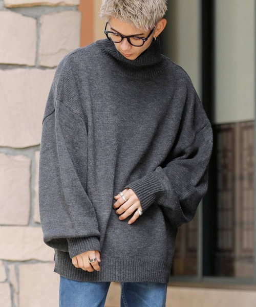 セール】ハイバルキー ／ オーバーサイズ ワイド モックネック