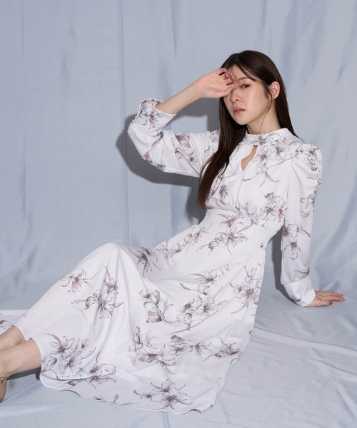 線描きフラワーワンピース（ワンピース）｜NOELA（ノエラ）の