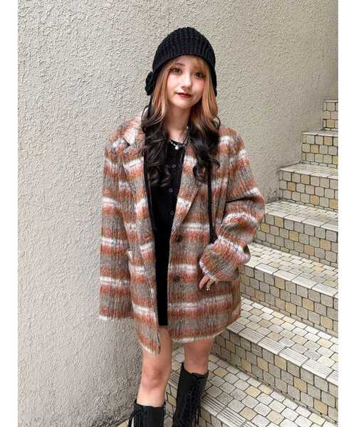 セール】ウールライクジャケットチェックコート（テーラードジャケット