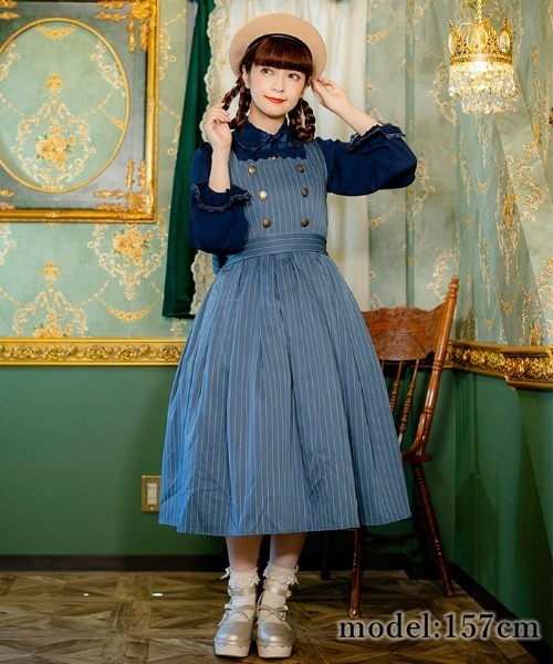 axes femme（アクシーズファム）の「ストライプ柄ジャンスカ