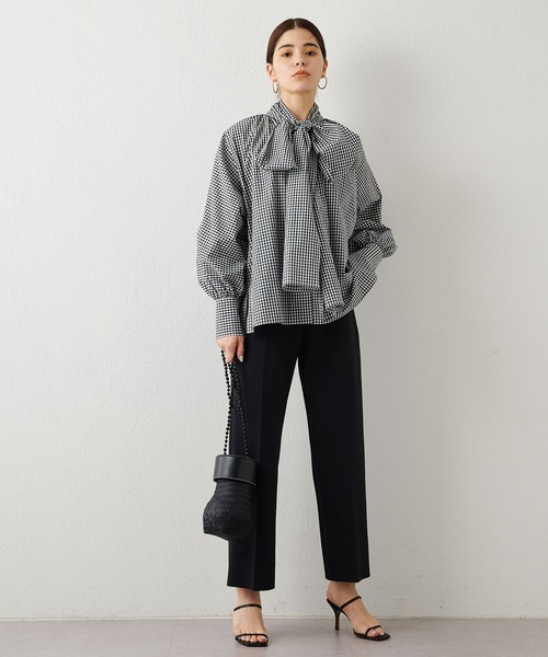 Whim Gazette（ウィムガゼット）の「ギンガムチェックボウタイブラウス