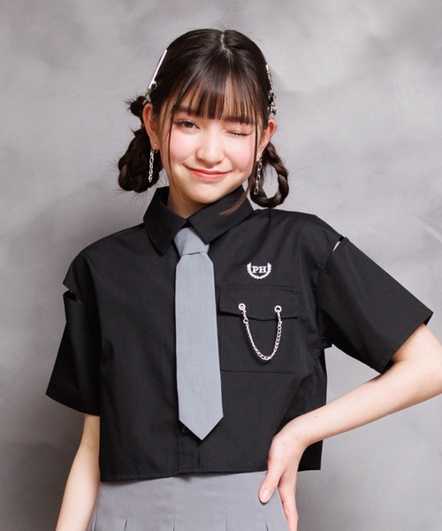 PINKHUNT ピンクハント ネクタイ付き ショート丈 シャツ 0605K（シャツ