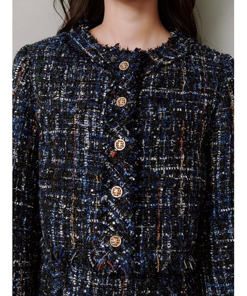 セール】ツイードジャケット（ノーカラージャケット）｜SNIDEL