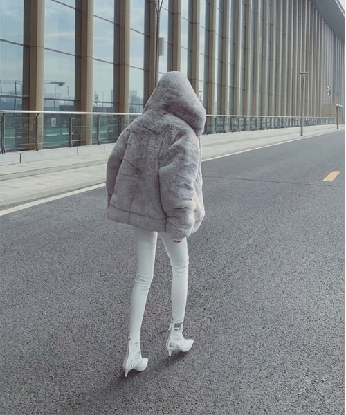 フェイクファー ジャケット パーカー（その他アウター）｜nonomi