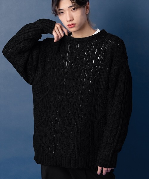 セール】【NULL】アラン編み フィッシャーマンズニット（ニット