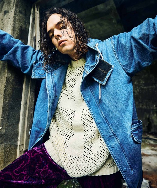 glamb（グラム）の「Denim High Neck Mods Coat / デニムハイネック